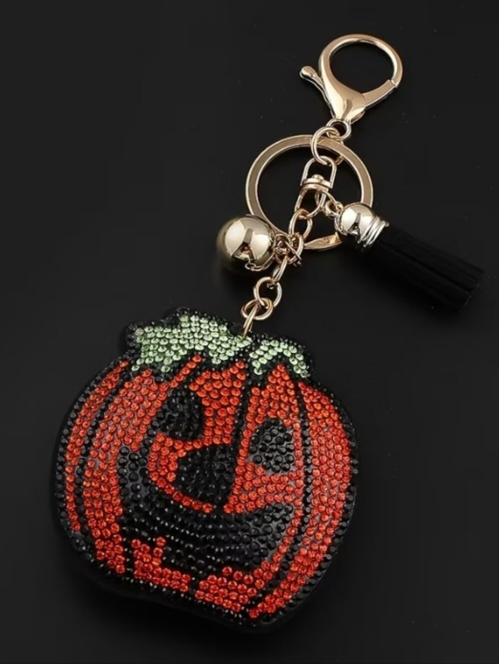 Pumpkin Jack-o'-Lantern Keychain/bag Charn - Orange and Green
